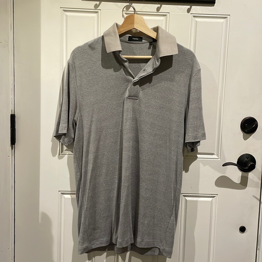 Selling a gray Theory shirt